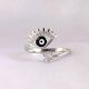 92.5 Sterling Silver Deep Blue Evil Eye Lash Ring
